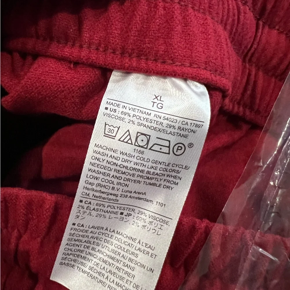 Banana Republic Red Chakra Easy Taper Flannel Pant Size XL It#L23